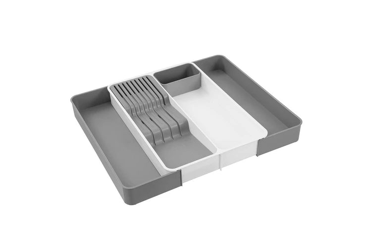 Knife and utensil organiser for drawers, ideal for kitchen storage and home organisation services in NZ homes.