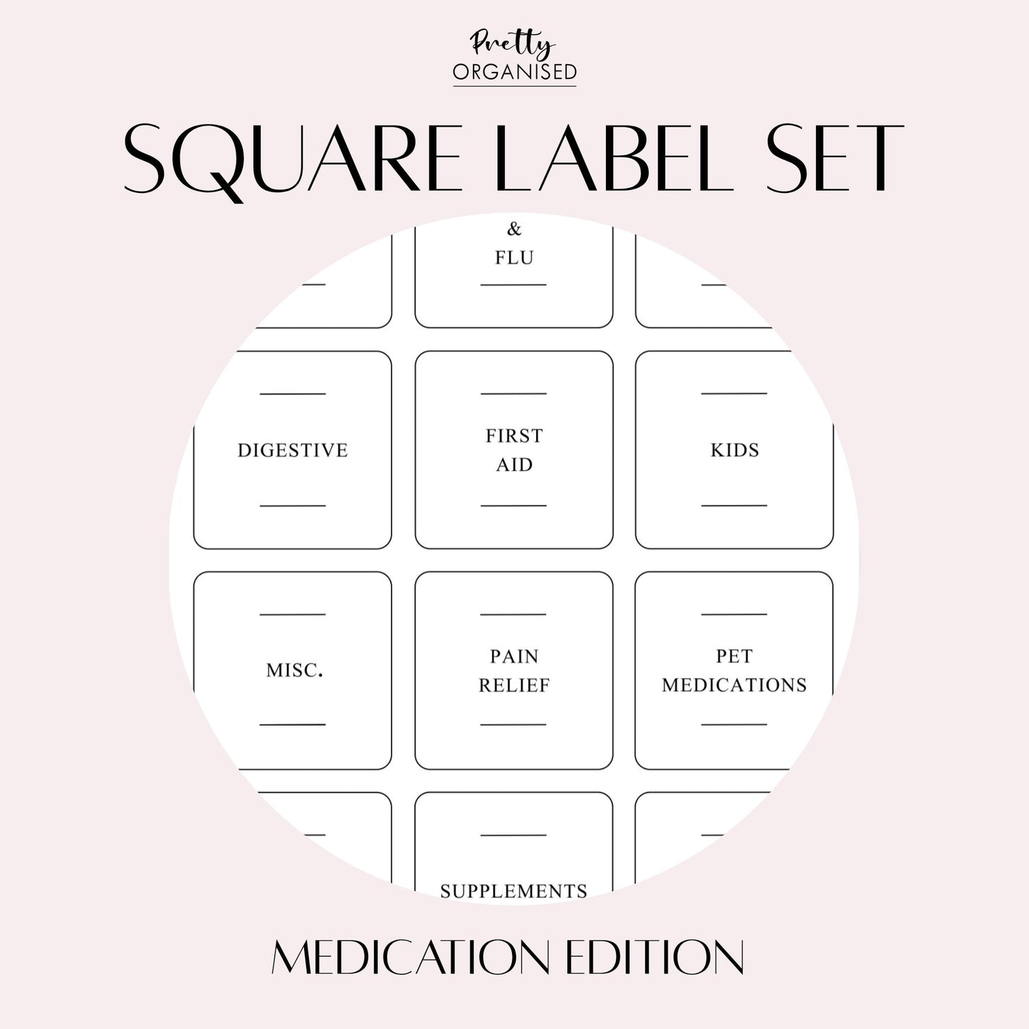 π Square Label Set | Medication Edition (100% off)