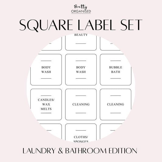 Square Label Set | Laundry & Bathroom Edition