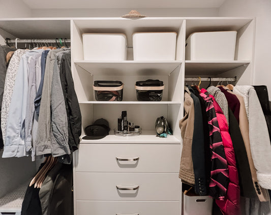 Organised wardrobe showcasing effective home organisation services and decluttering solutions for NZ homes.
