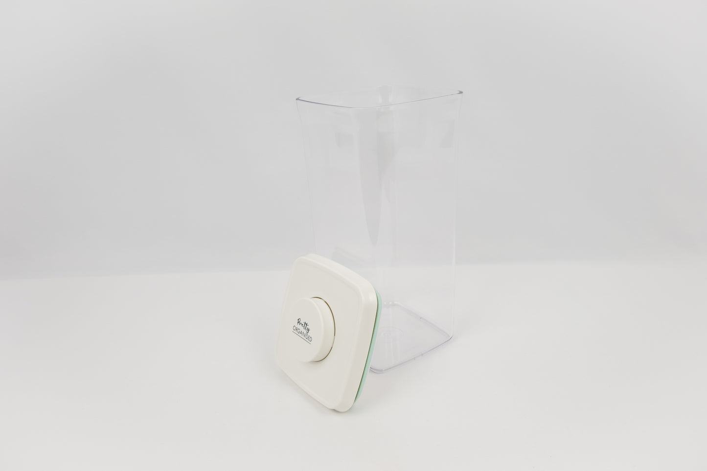 Plastic push-tight airtight container, perfect for pantry organisation, kitchen storage, and decluttering services NZ.