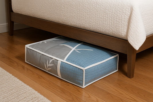 Underbed storage bag for home storage and decluttering, perfect for maximising space in NZ homes.
