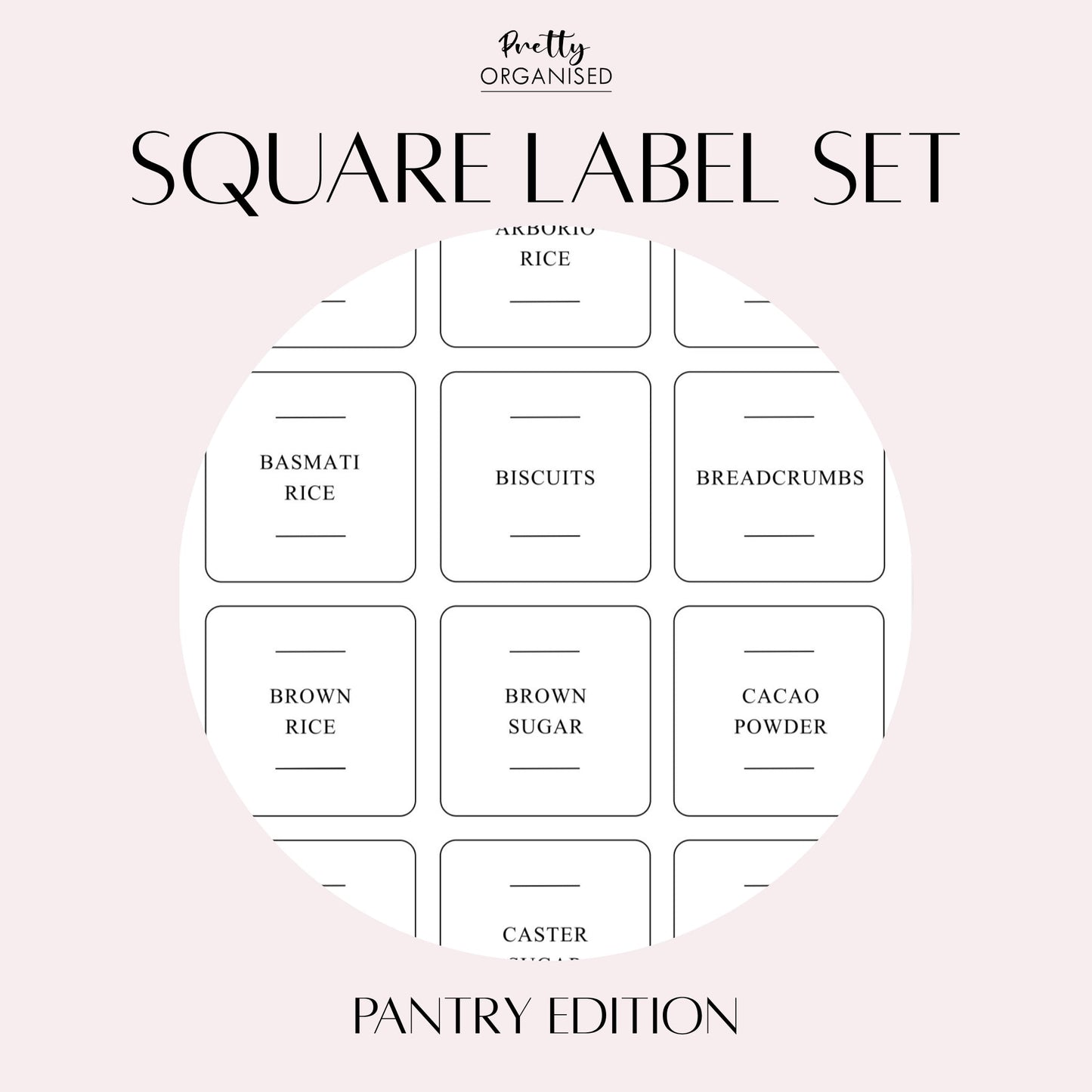 π Square Label Set | Pantry Edition (100% off)