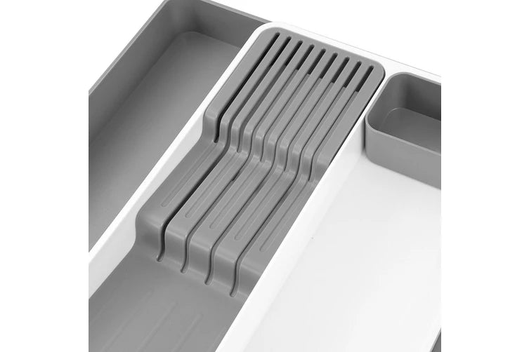 Knife and utensil organiser for drawers, ideal for kitchen storage and home organisation services in NZ homes.