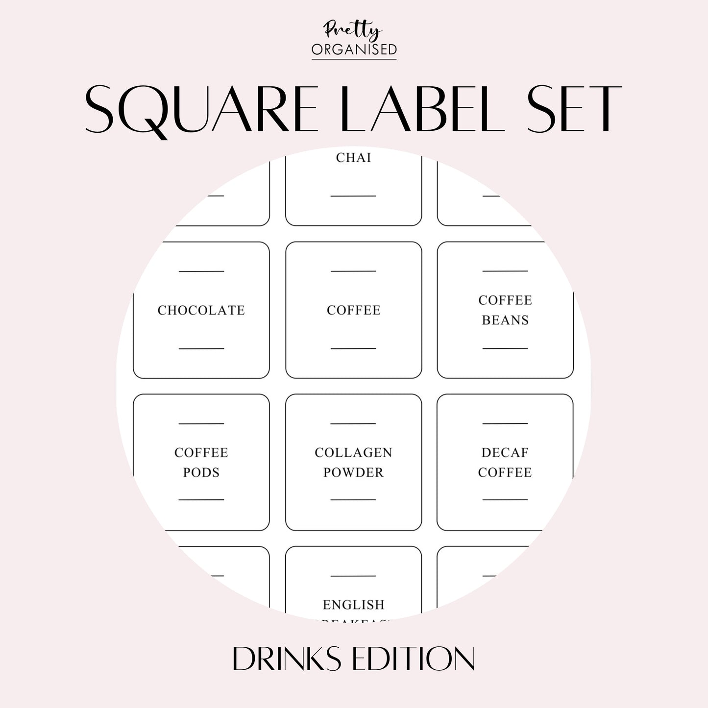Square Label Set | Drinks Collection