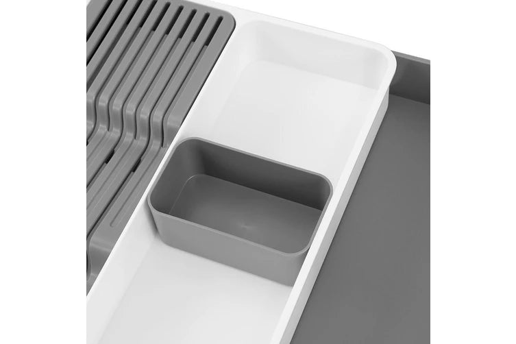 Knife and utensil organiser for drawers, ideal for kitchen storage and home organisation services in NZ homes.