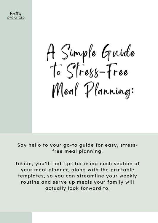 Simple stress-free guide to meal planning with easy kitchen storage and pantry organisation tips.