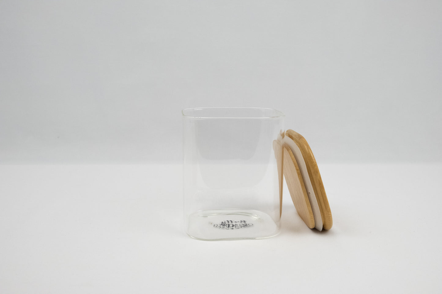 850ml square glass container with bamboo lid, perfect for pantry organisation, kitchen storage containers NZ.