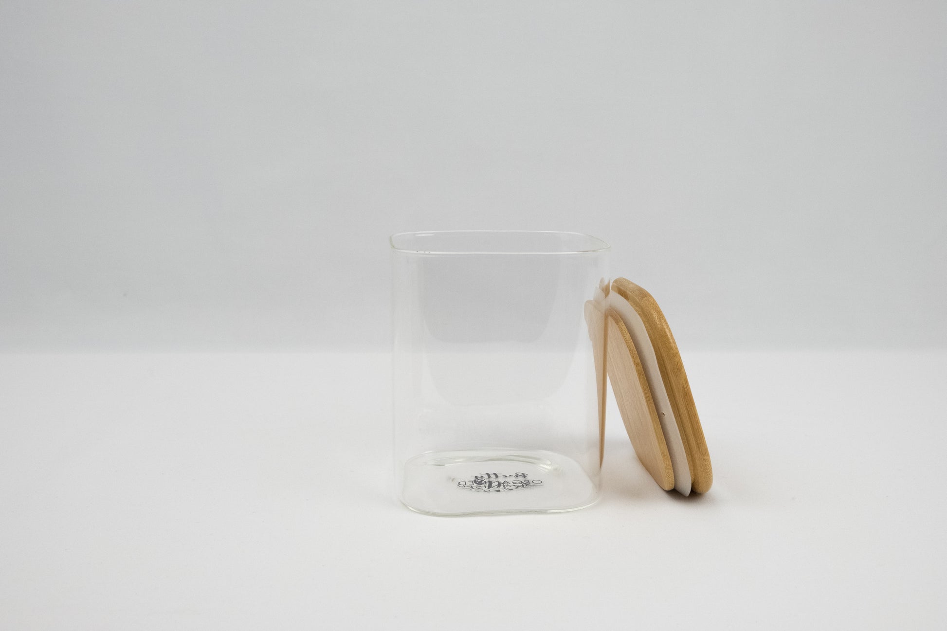 850ml square glass container with bamboo lid, perfect for pantry organisation, kitchen storage containers NZ.