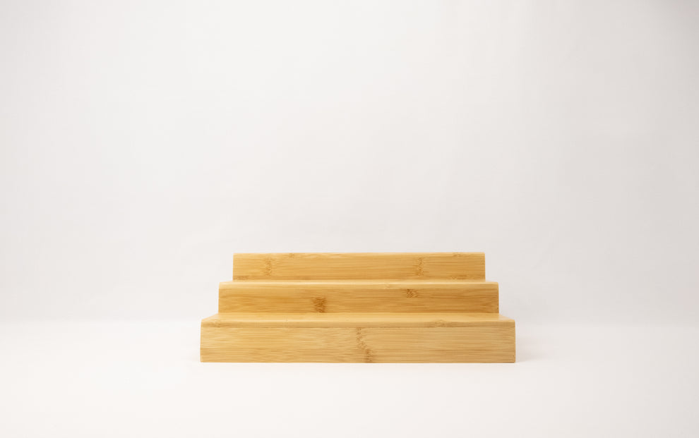 Bamboo spice rack for stylish pantry organisation and efficient kitchen storage in NZ homes.