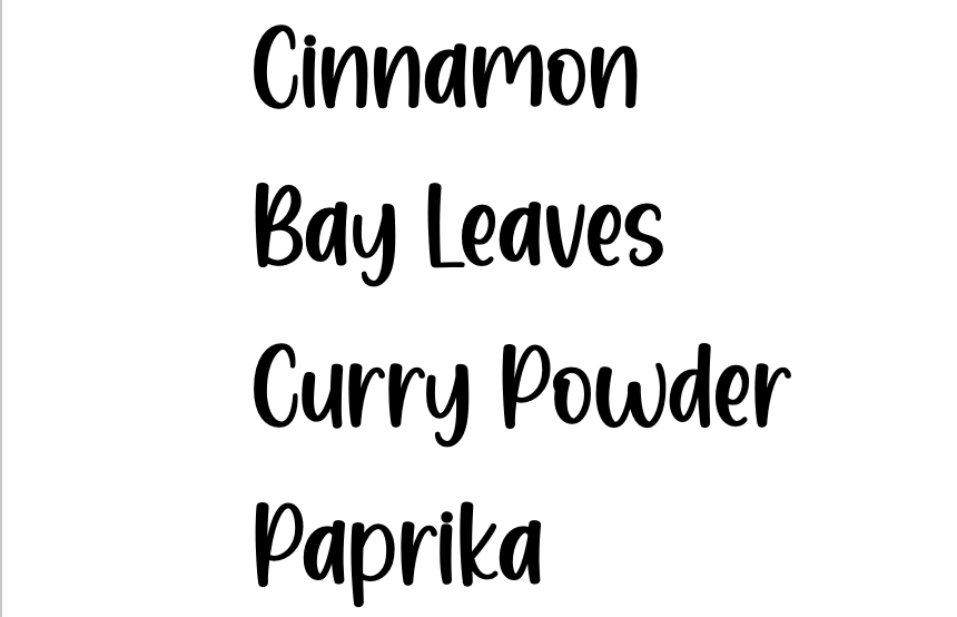 Font options for custom labels, ideal for personalised pantry organisation and home storage in NZ.