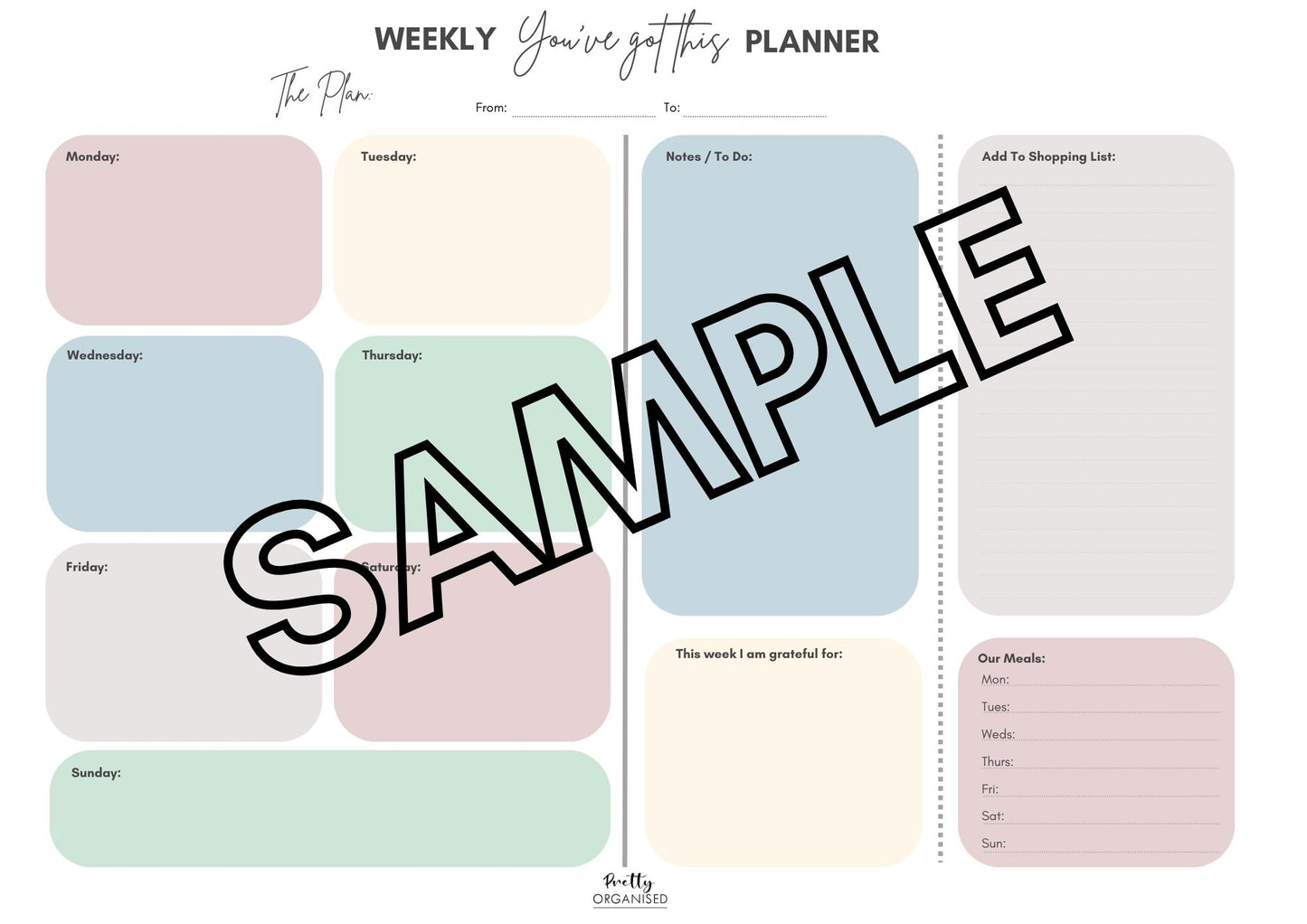Weekly planner for effective home organisation and time management, perfect for NZ households.