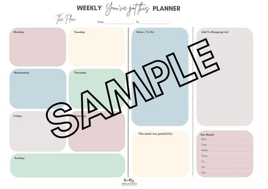 Weekly planner for effective home organisation and time management, perfect for NZ households.