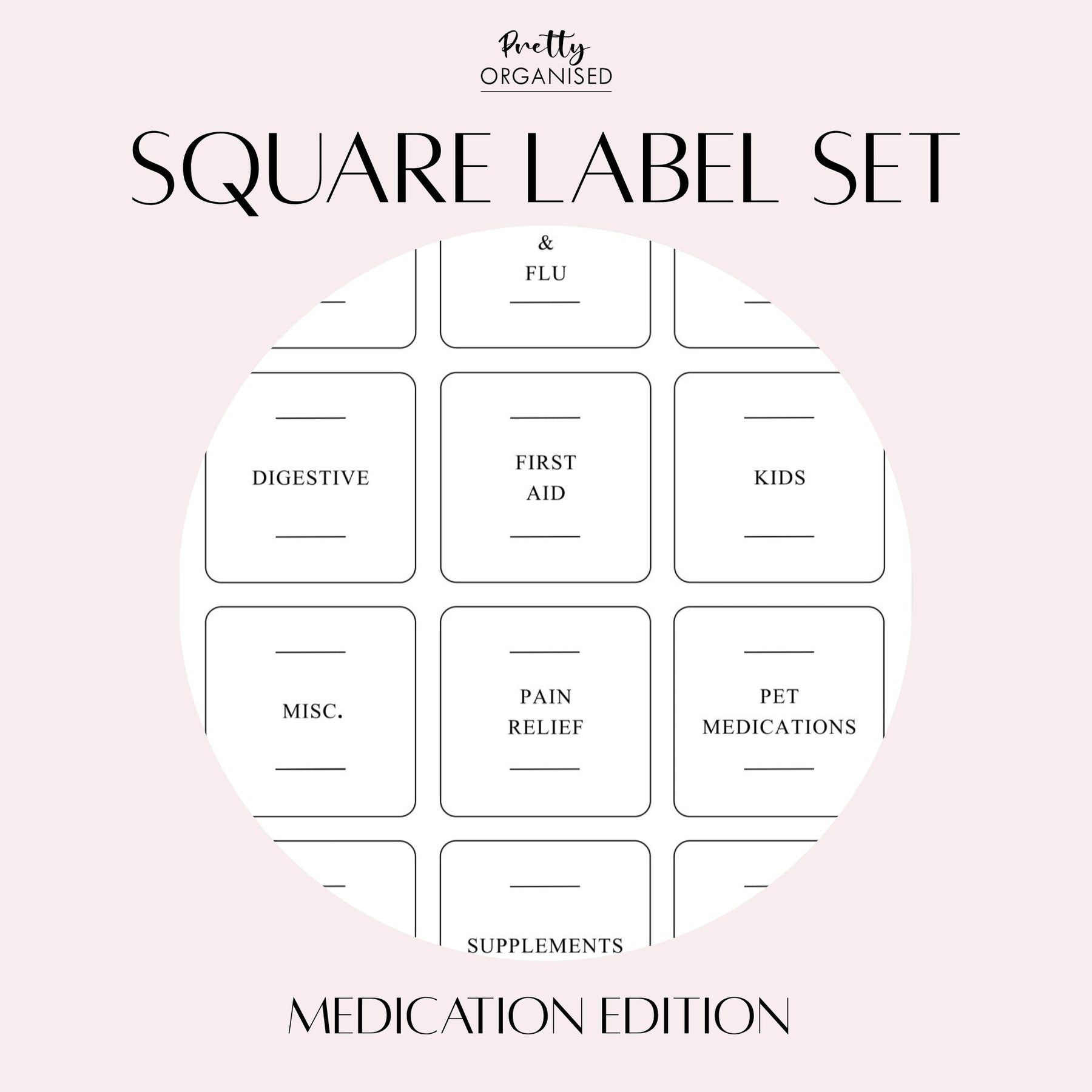 🎁 Square Label Set | Medication Edition (100% off)
