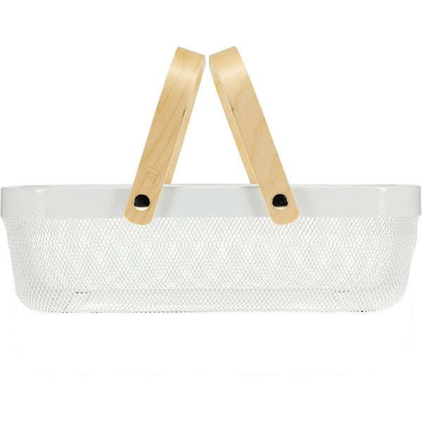 Shallow Wire & Wood Basket