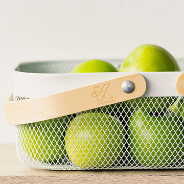 Shallow Wire & Wood Basket