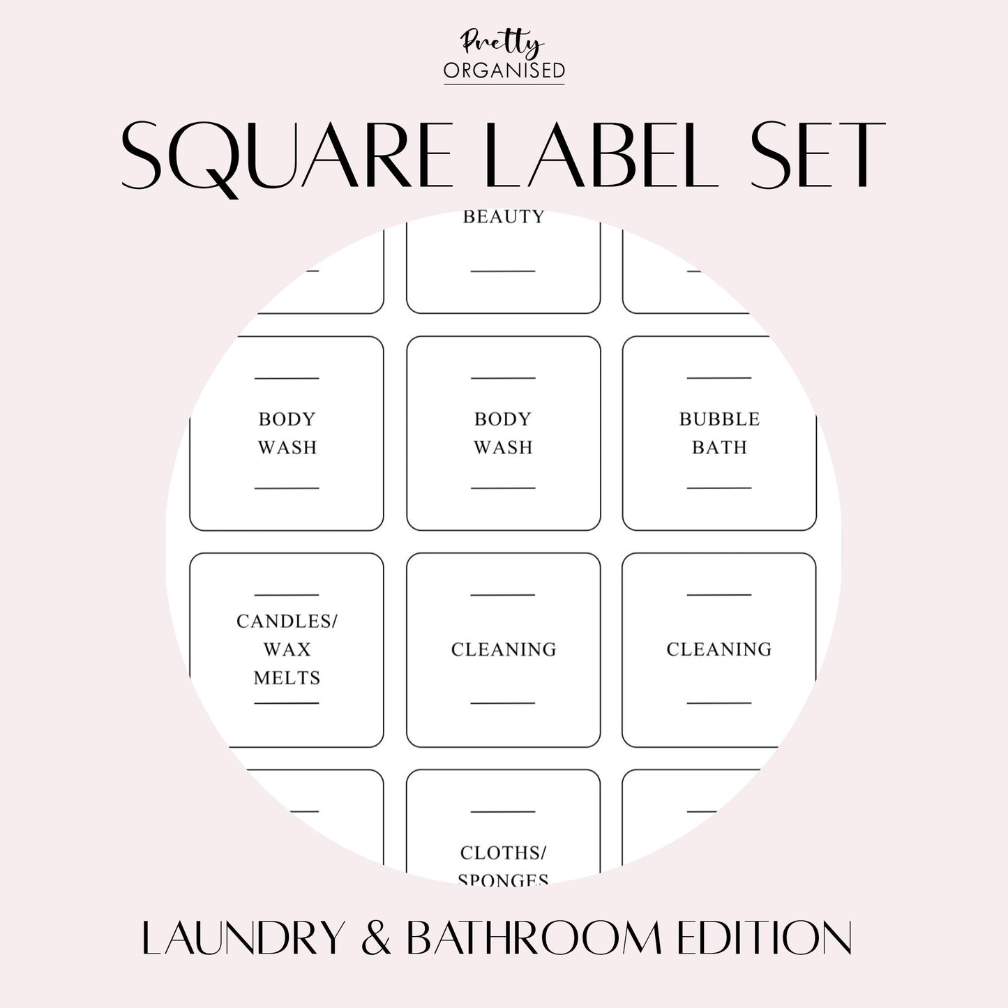 🎁 Square Label Set | Laundry & Bathroom Edition (100% off)