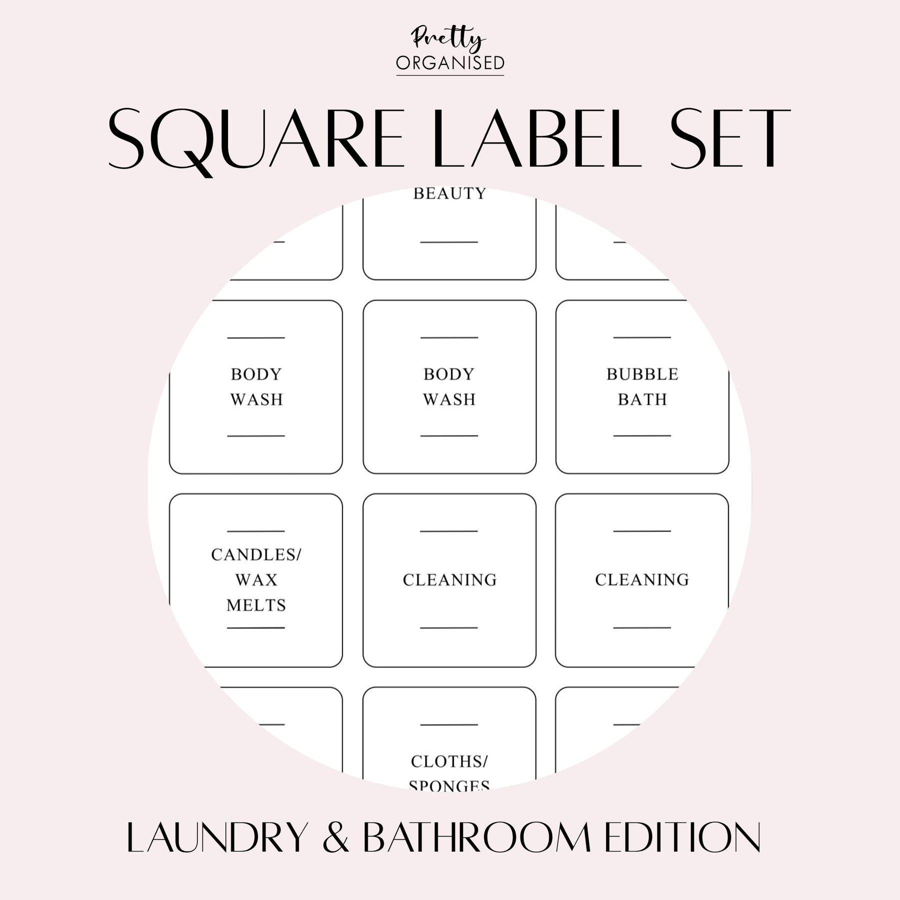 🎁 Square Label Set | Laundry & Bathroom Edition (100% off)