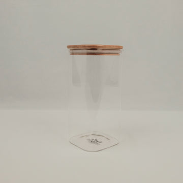 1500ml square glass container with bamboo lid, designed for storage and pantry organisation in NZ homes.
