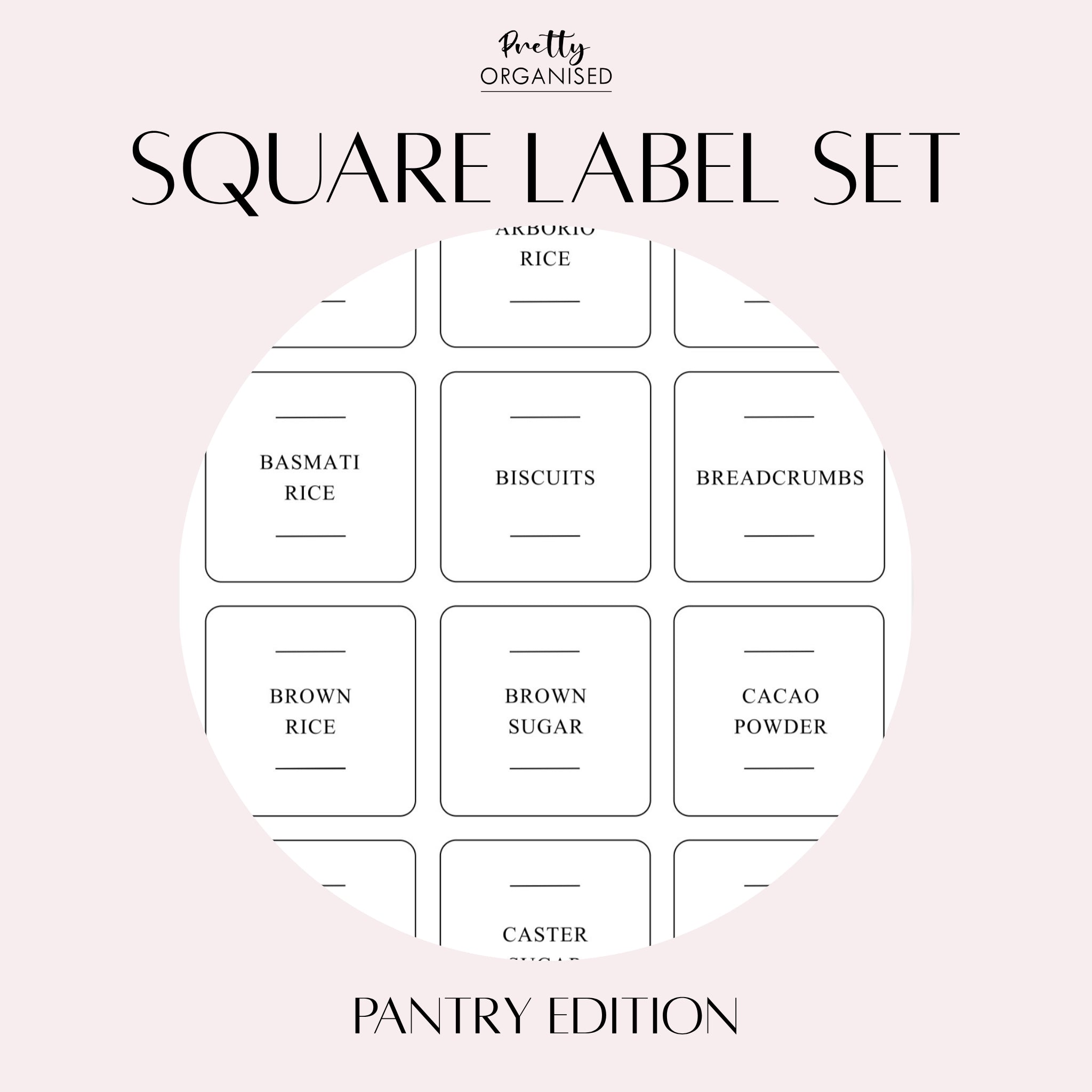 Square Label Set | Pantry Edition – Pretty Organised