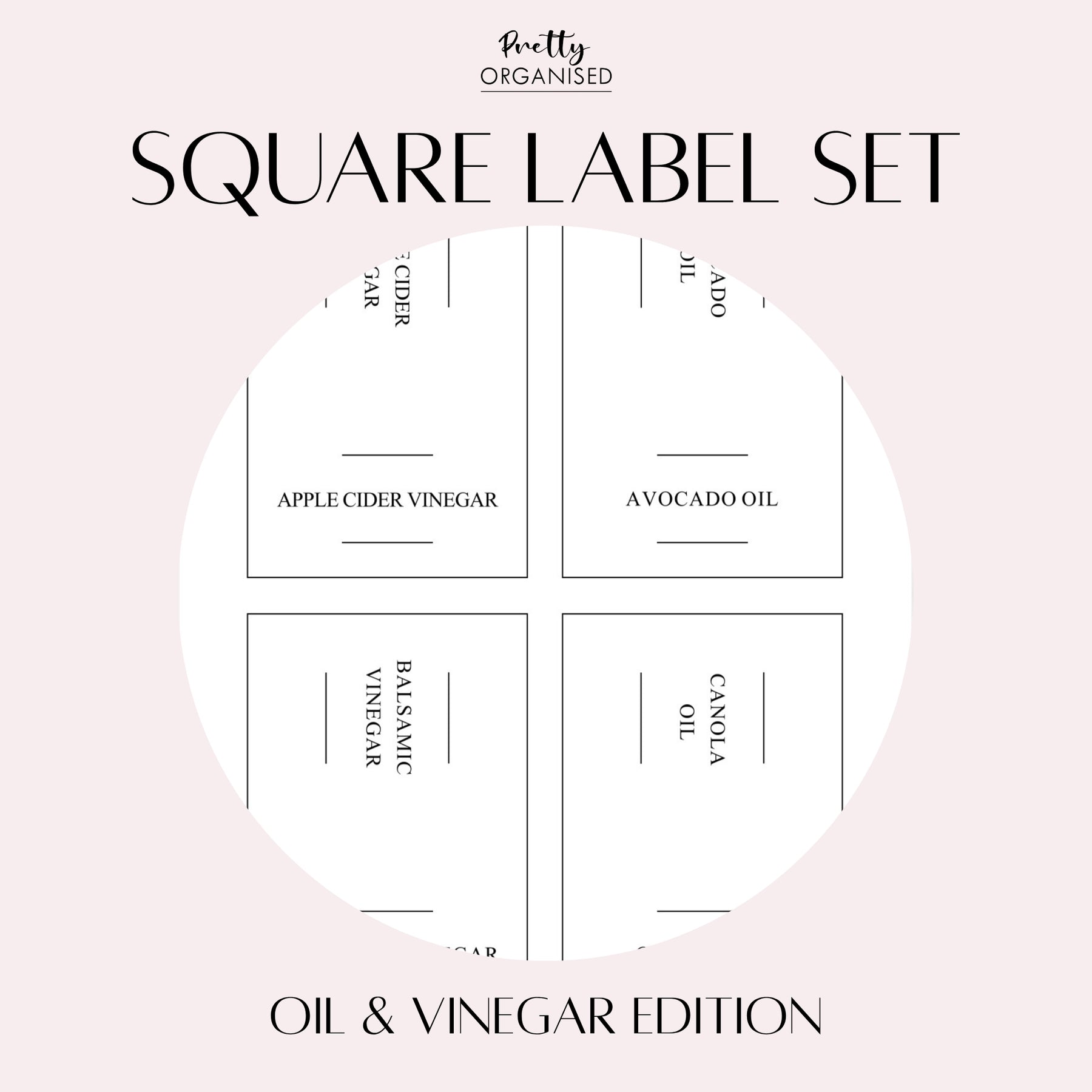 Square Label Set | Oil & Vinegar Edition