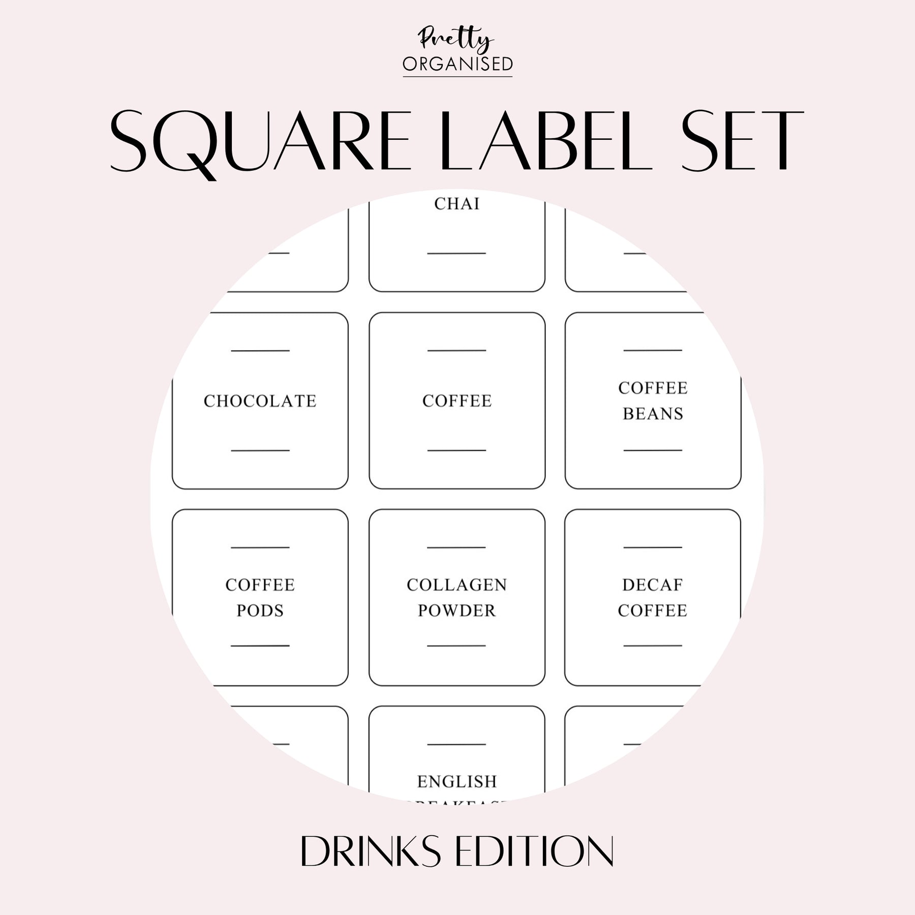 Square Label Set | Drinks Collection