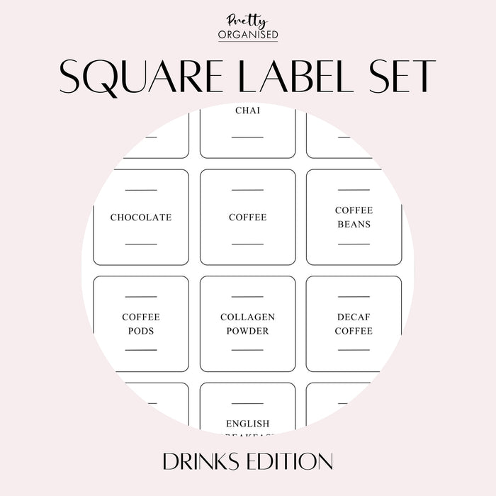 Square Label Set | Drinks Collection
