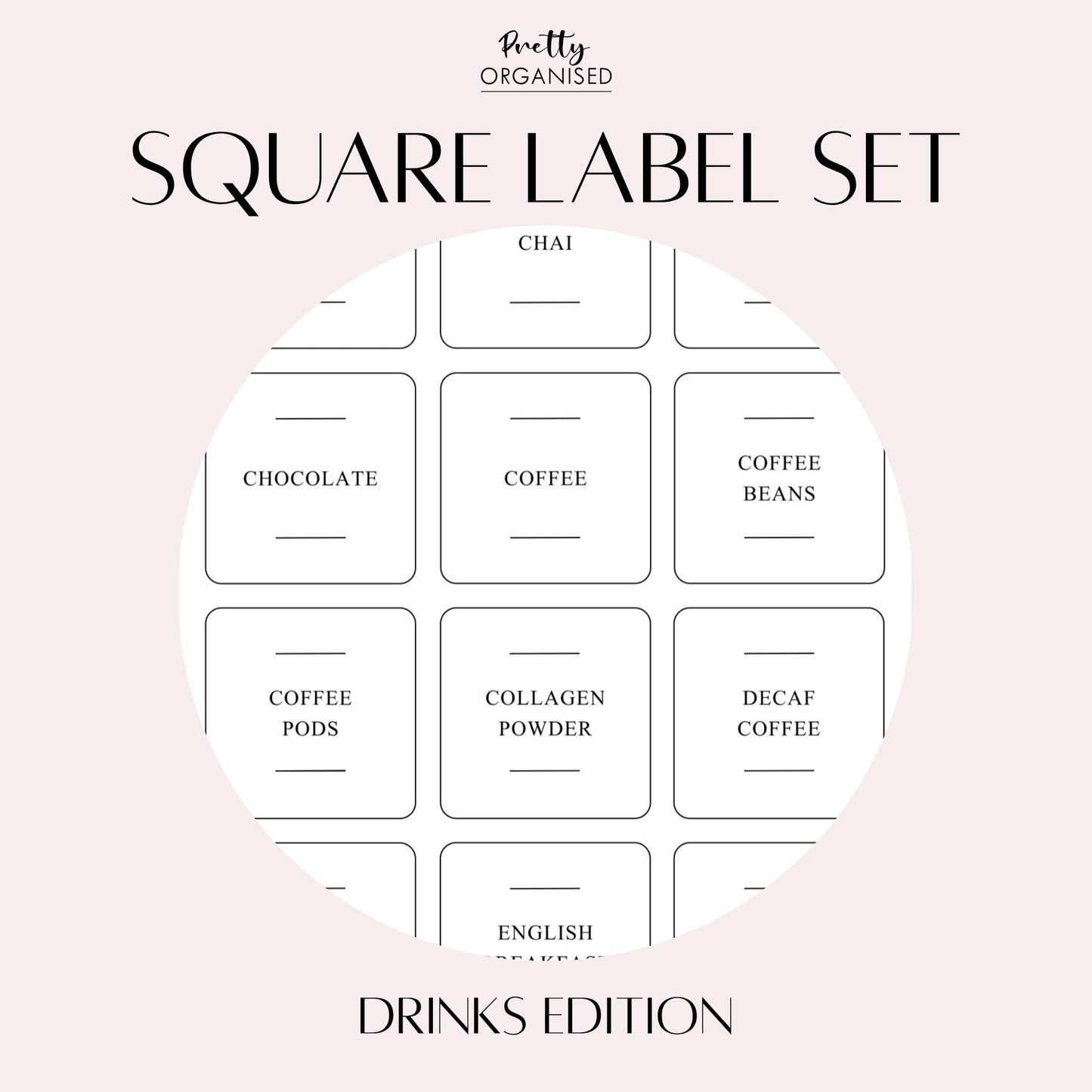 🎁 Square Label Set | Drinks Collection (100% off)