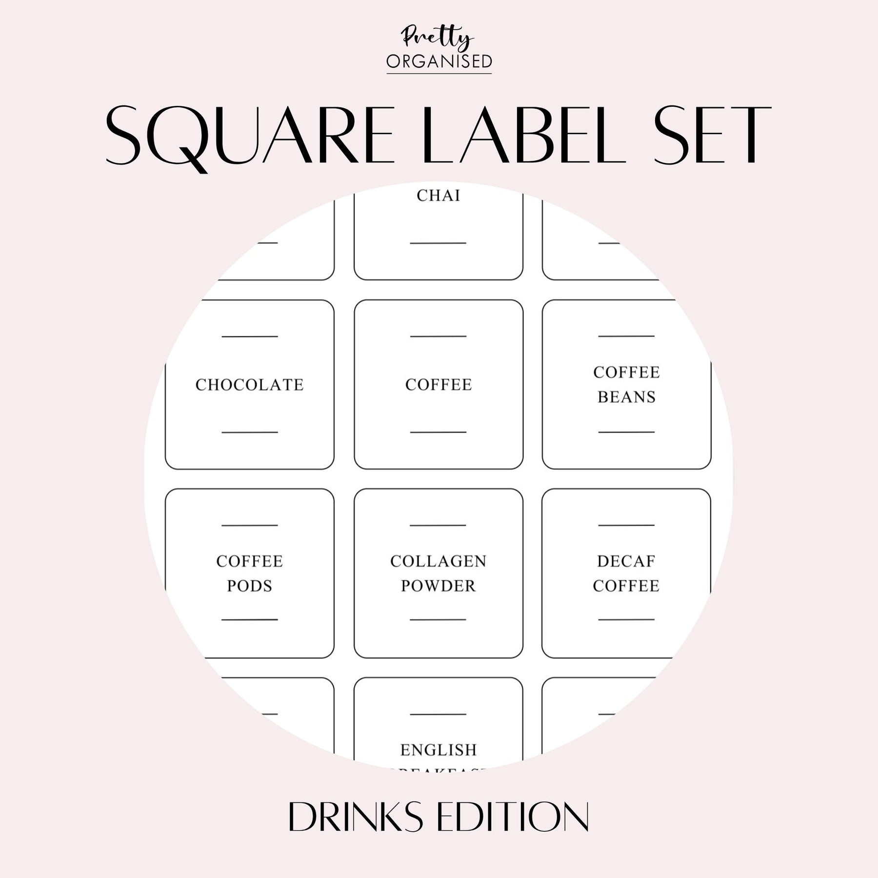 🎁 Square Label Set | Drinks Collection (100% off)