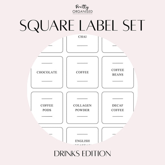 🎁 Square Label Set | Drinks Collection (100% off)