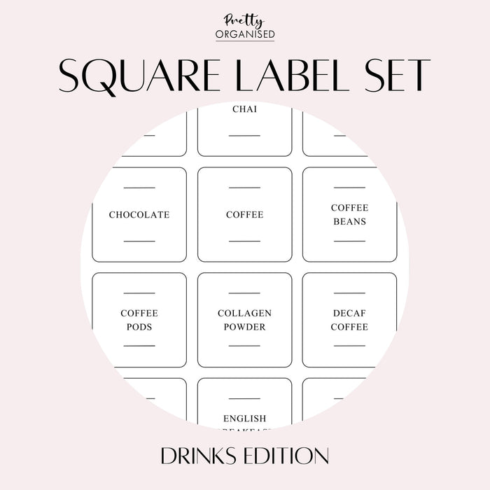 🎁 Square Label Set | Drinks Collection (100% off)