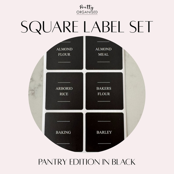 🎁 Square Label Set | Pantry Edition in Black (100% off)