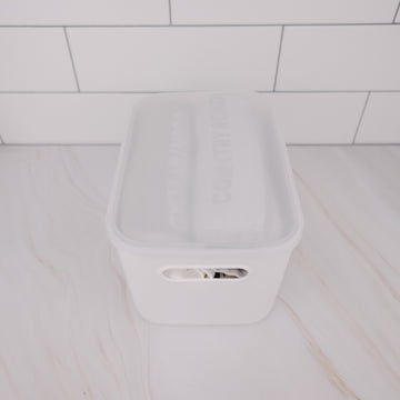 Mini Everything Tub, a clear plastic container ideal for pantry organisation, kitchen storage, and decluttering services NZ.
