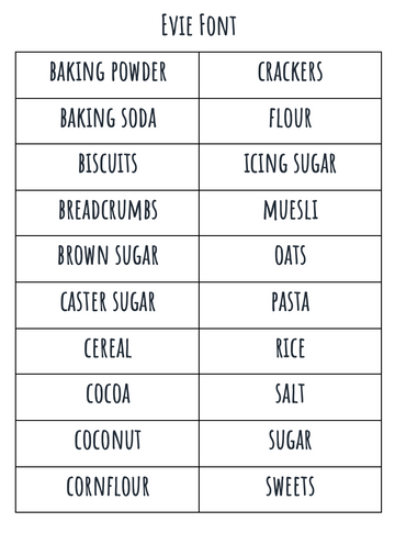 Pantry label set for organised kitchen storage and pantry organisation in NZ homes.
