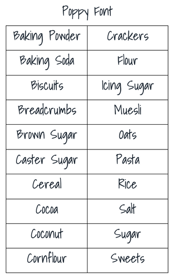 Pantry label set for easy pantry organisation and home storage in NZ households.
