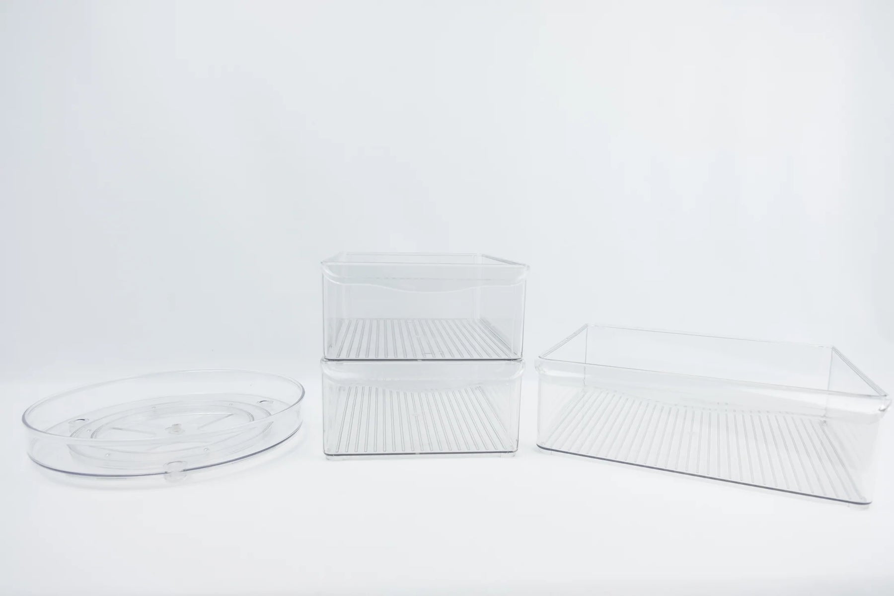 Fridge storage set for efficient organisation and neat kitchen storage in NZ homes.
