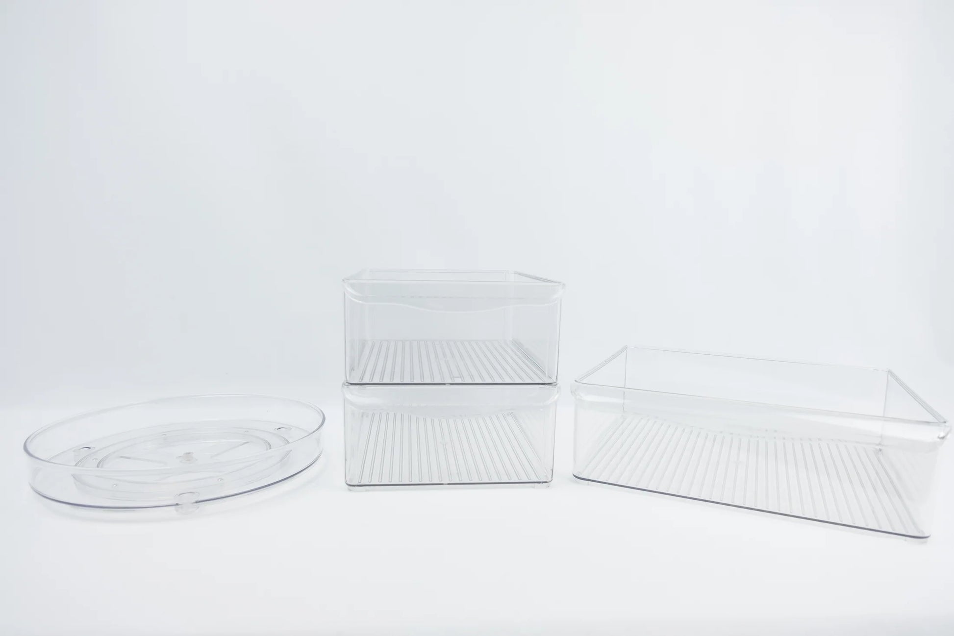 Fridge storage set for efficient organisation and neat kitchen storage in NZ homes.
