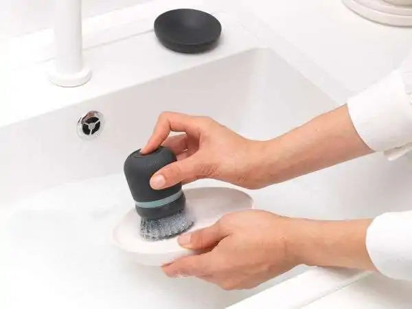 Soap Dispensing Dish Brush - Dark Grey